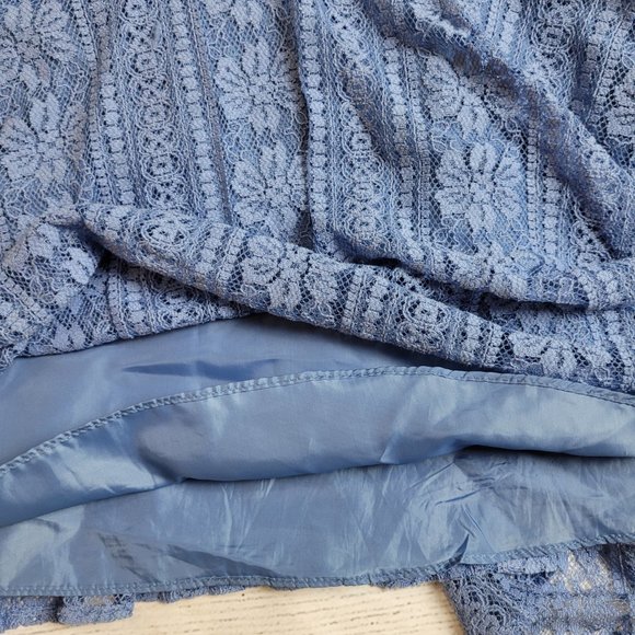 BCBGirls Ruffled Lace Dress Blue Girls Size 12 - Picture 5 of 9